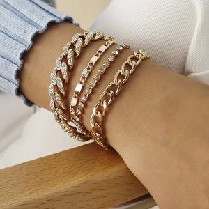 2 for $20 ✨ 4pc Rhinestone Chain Bracelet 💍